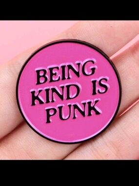 Pink "Being Kind Is Punk" Enamel Pin